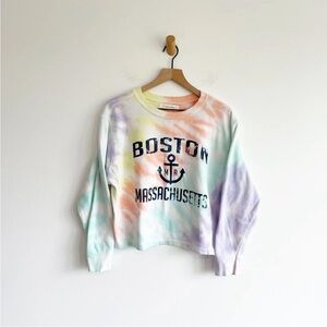 Boston Massachusetts Ocean Drive Sweatshirt Tie Dye Baggy Graphic Sweater Small